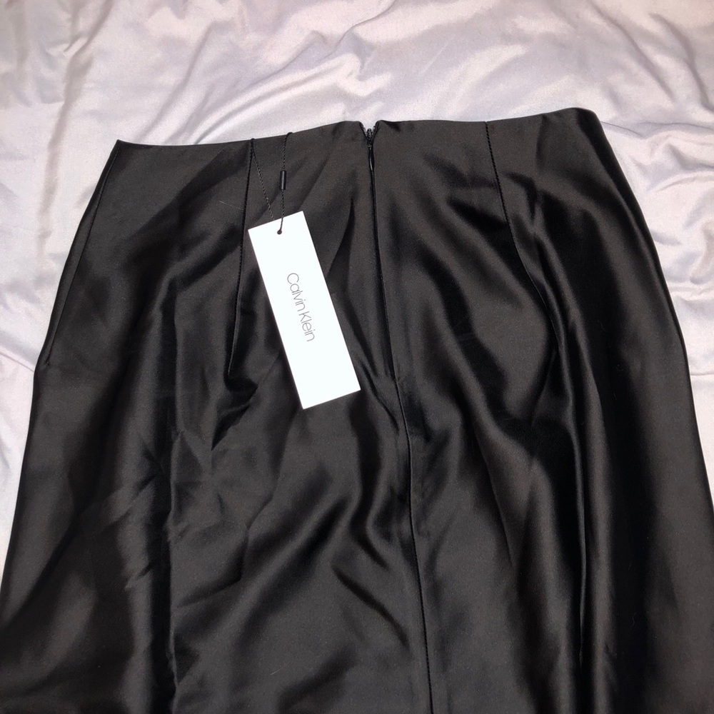 Calvin Klein Solid A-Line Midi Skirt